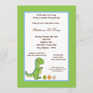 5x7 Dinosaur Baby Shower Invitation
