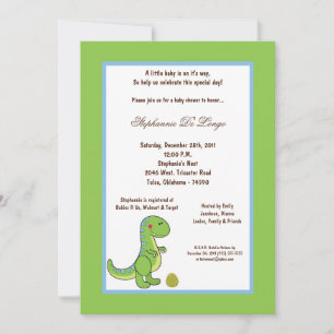 5x7 Dinosaur Baby Shower Invitation