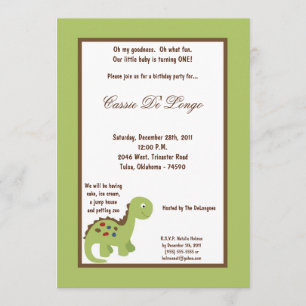 5x7 Dinosaur Bird Birthday Party Invite