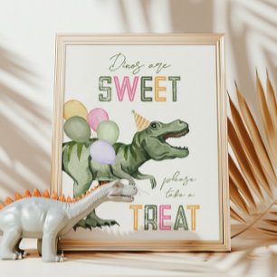 5x7 Dinosaur Treat Sign Card 