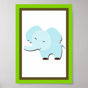 5X7 Elephant Jungle Animal Wall Art