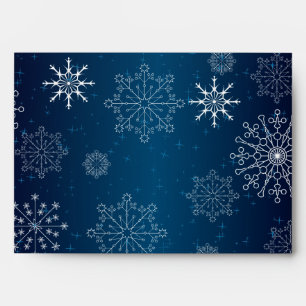 5x7  Envelope Option 2 Blue Stars and Snowflakes