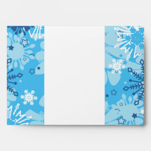 5x7  Envelope Option 2 Blue Tree / Snowflakes
