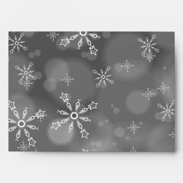 5x7  Envelope Option 2 Grey Snowflakes (Front)