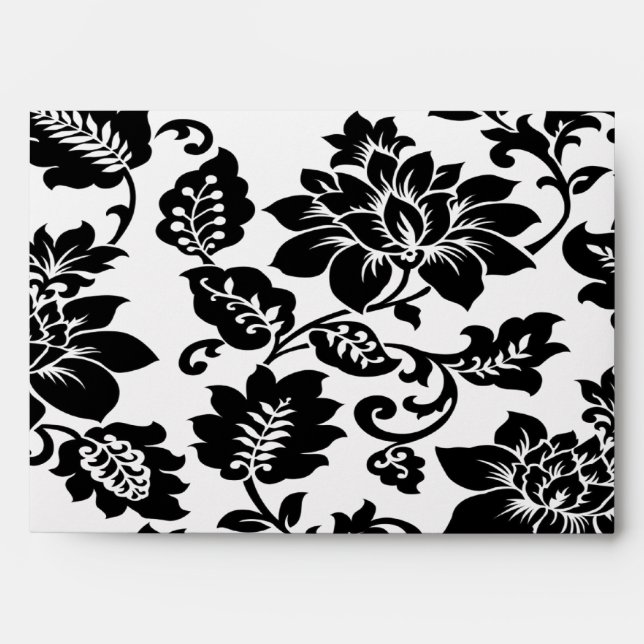 5x7  Envelope Option 3 Black Flourish Red Stripe (Front)