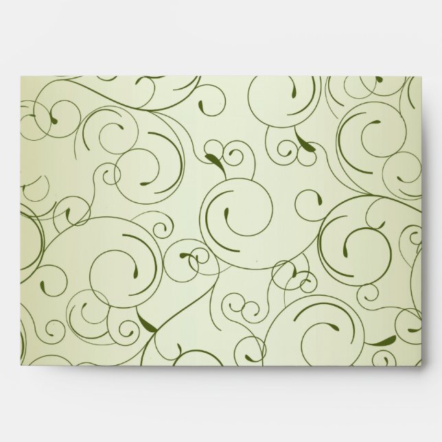5x7  Envelope Option 3 Green Apple Swirls Fruit (Front)