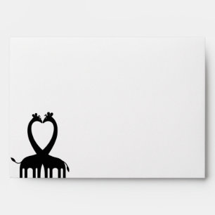 5x7 Envelope Option 3 Hot Pink/Black Giraffe Love