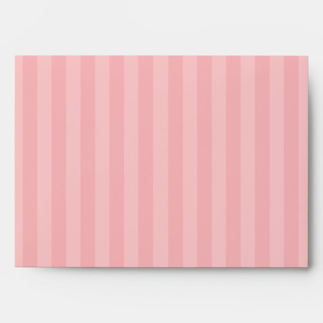 5x7  Envelope Option 3 Love Birds Pink Stripes/Dot (Front)