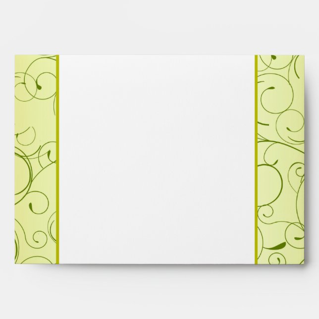 5x7  Envelope Option 4 Lime Green Pear Swirls (Front)