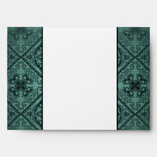 5x7 Envelope Option 4 Teal Ornate Damask