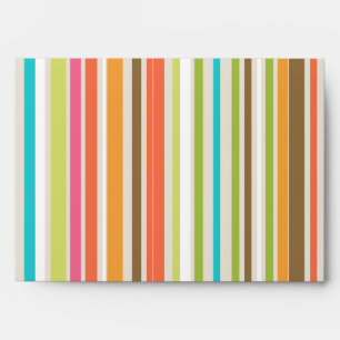 5x7 Envelope Stripes Damask Lime Green Inside