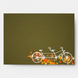 5x7 Envelope Whimsical Brown Double Bike Bicycle
