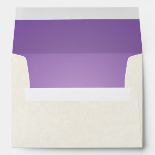 5x7 Envelope White Damask Outside Purple Inside