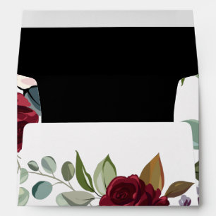 5x7 Envelope White Roses Gold Geometric