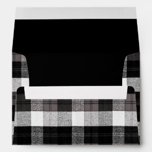 5x7 Envelope XMAS Truck Christmas Buffalo Plaid Bl