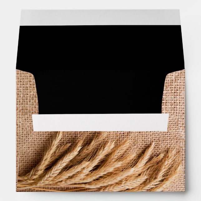 5x7 Enveloppe Blé sur Burlap Sack Pays Rustique F (Dos (Bas))