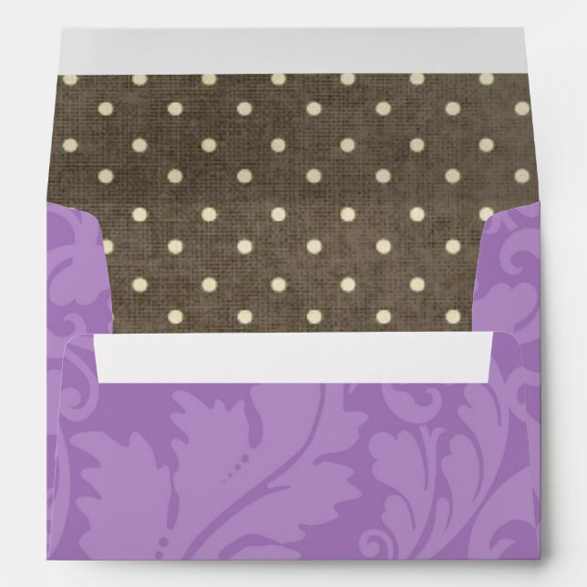 5x7 Enveloppe Lace Brown en dentelle pourpre (Dos (Bas))