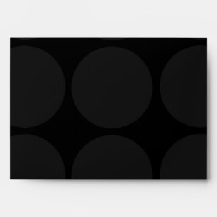 5x7 Enveloppe Noir Polka point à l'extérieur rouge