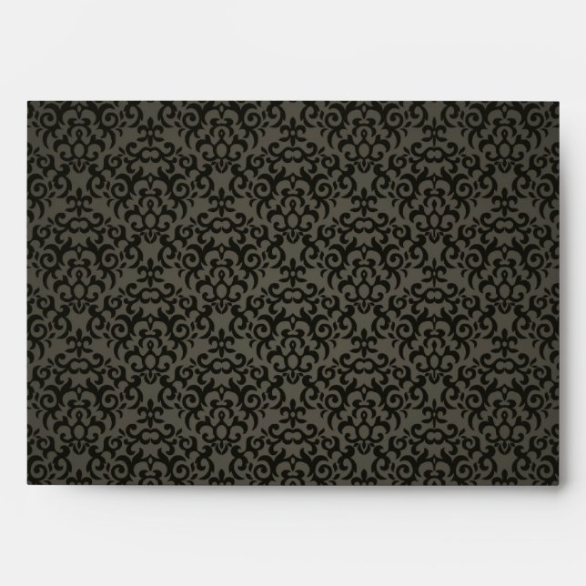 5x7 Enveloppe Option 1 Damas noir et gris (Devant)