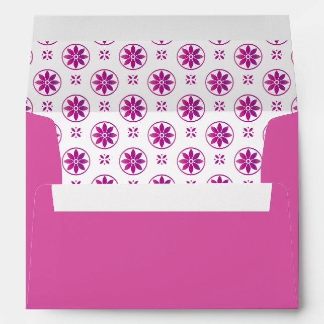5x7 Enveloppe Option 5 Magenta Purple Flowe Formal (Dos (Bas))