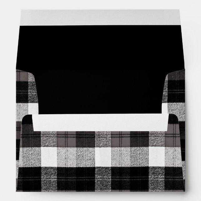 5x7 Enveloppe XMAS Camion Buffalo Plaid Bl (Dos (Bas))