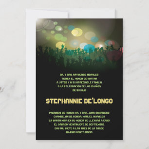 5x7 Espagnol Band Quinceanera Invitation d'anniver