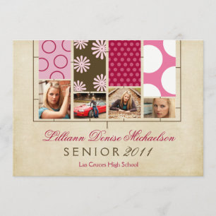 5x7 Fabric Swatches Photo Senior Announcement
