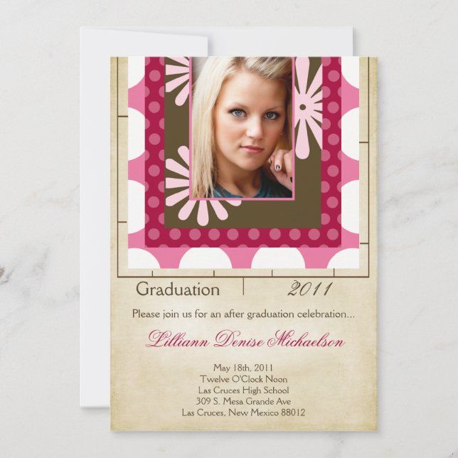 5x7 Faire-part de graduation photo des montres en  (Devant)