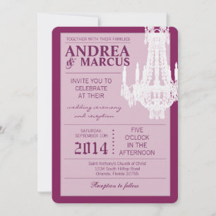 5x7 Faire-part de mariage de lustre de cristal Gli