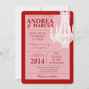 5x7 Faire-part de mariage de lustre de cristal Gli