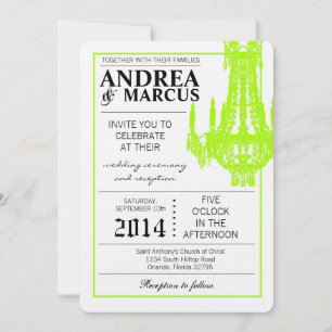 5x7 Faire-part de mariage de lustre de cristal Gli