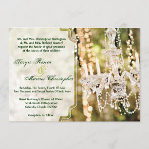 5x7 Faire-part de mariage en chandelier de cristal