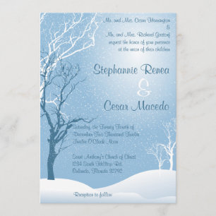 5x7 Faire-part de mariage hiver