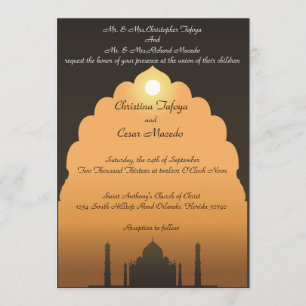 5x7 Faire-part de mariage Le coucher de soleil du