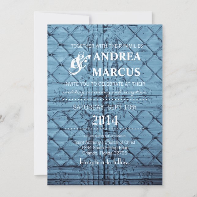 5x7 Faire-part de mariage Panneau Rustique Couverc (Devant)