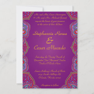 5x7 Faire-part de mariage Purple Palace Inde
