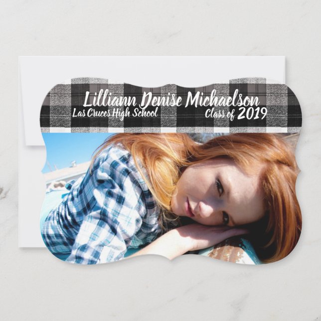 5x7 Faire-part principal XMAS Baffalo plaqué noir (Devant)