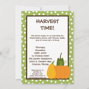 5x7 Fall Harvest Pumpkin Thanksgiving Invitation