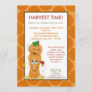 5x7 Fall Pumpkins Harvest Thanksgiving Invitation