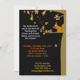 5x7 Fall quitte Thanksgiving Party Invitation