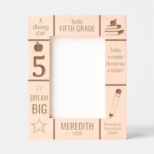 5x7 FIFTH GRADE Elementary School Photo Custom Etched Frames