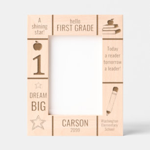 5x7 FIRST GRADE Elementary School Photo Custom Etched Frames