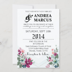 5x7 Fleurs tropicales Faire-part de mariage sur Om