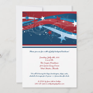 5x7 Fourth 4th of July Party Barbecue Invitation