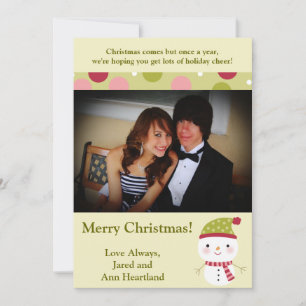 5x7 Frosty Snowman Polka Dot BG Invitation