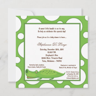 5x7 Gator Pok-a-Dot Baby Shower Invitation