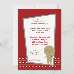 5x7 Ginger Bread Man Invitation