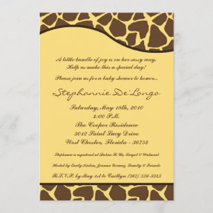 5x7 Giraffe Animal Print Baby Shower Invitation