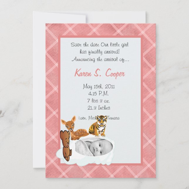 5x7 Girl Cloud PHOTO sur Faire-part de naissance c (Devant)