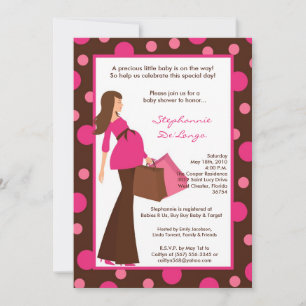 5x7 Girl Modern Mod Maman Baby shower Invitation